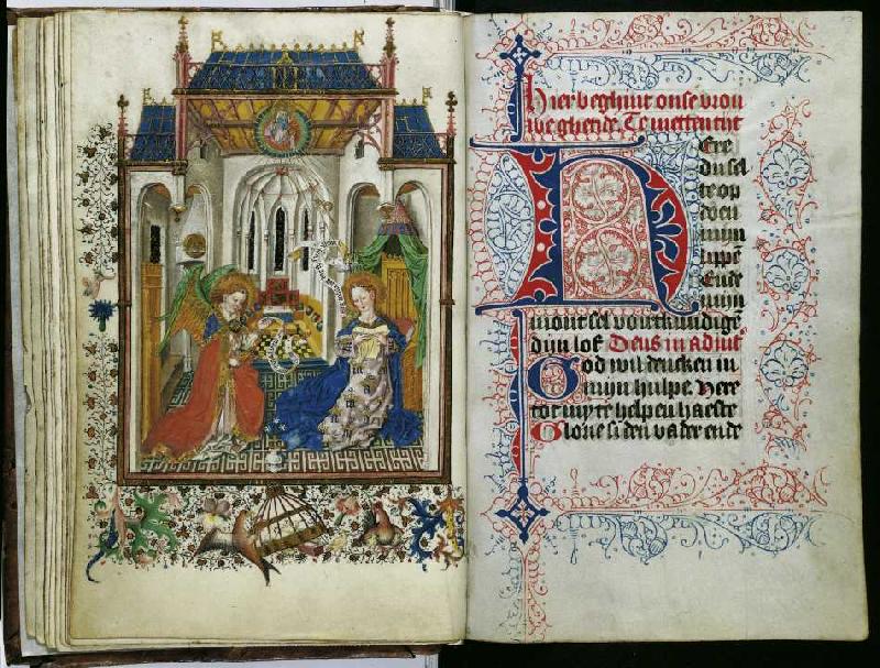 Stundenbuch der Katharina von Lochhorst: Verkündigung (fol von Meister der Katharina von Kleve