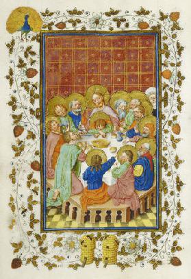 Stundenbuch der Katharina von Lochhorst: Abendmahl (fol Um 1450