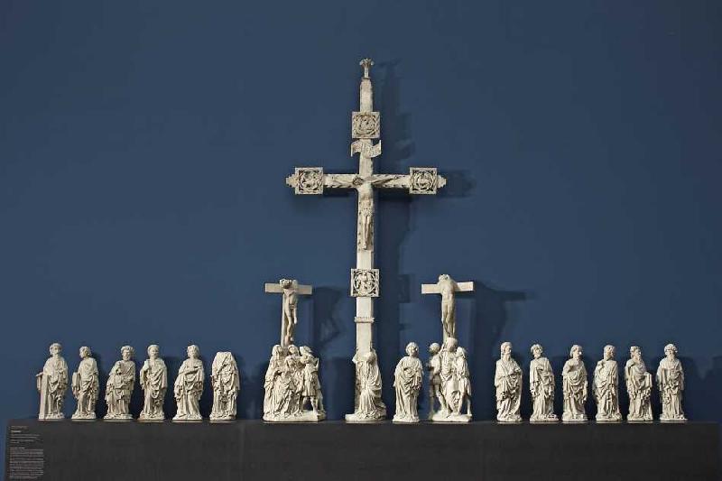 Kreuzigungsaltar aus Rimini. Südniederlande oder Nordfrankreich um 1430 von Meister des Rimini-Altars