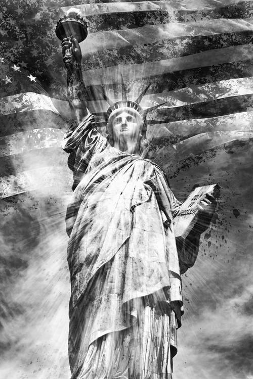 Monochrome Kunst NYC Freiheitsstatue von Melanie Viola