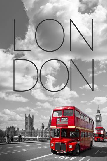 Rote Busse in London | Text & Skyline