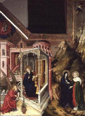 Altarpiece of the Chartreuse de Champmol, left hand side depicting the Annunciation and the Visitati c.1393-99