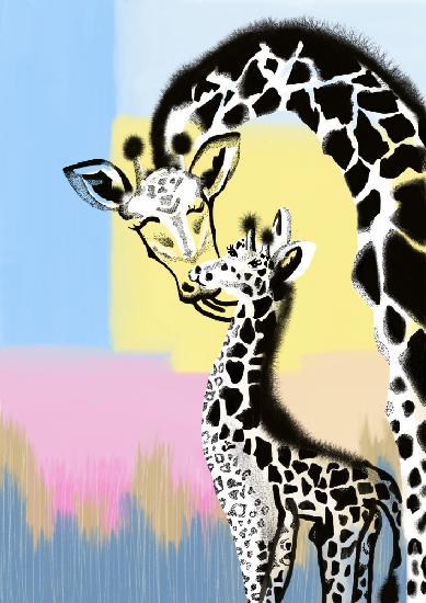 Mama Giraffe und Baby