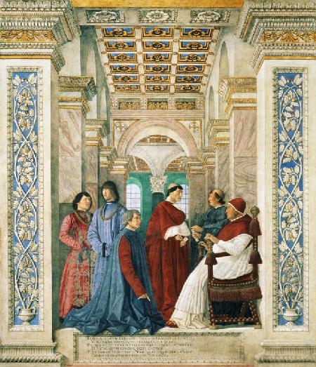 Pope Sixtus IV (1414-84) (Francesco della Rovere) Installs Bartolommeo Platina as Director of the Va c. 1477