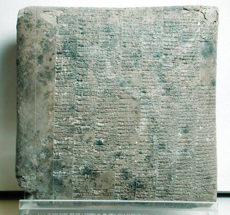 Tablet with cuneiform script listing agricultural records von Mesopotamian