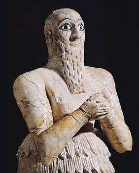 Detail of a statue of Itur-Shamagen, King of Mari, at prayer, from Mari, Middle Euphrates 2800-2300