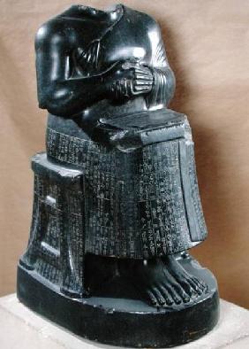 Headless statue of Prince Gudea (2170-2130 BC) as an architect 2100-2000