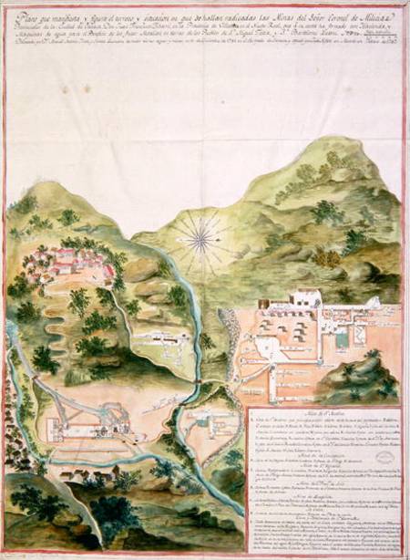 Plan of the Mines of Oaxaca, Mexico von Mexican School