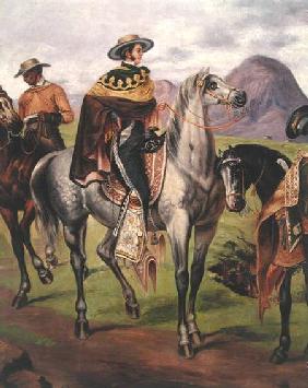 Mexican Horse Rider, Copy of a lithograph by Carlos Nobel 1840