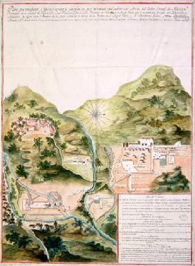 Plan of the Mines of Oaxaca, Mexico 1785-87  &