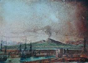 Vesuvius smoking, from Michael Faraday's scrapbook from Micha