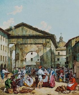 Fischmarkt an der Porticus Octaviae um 1825