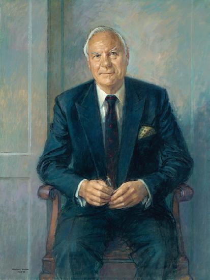 Portrait of Sir Christopher Benson, seated 1997
