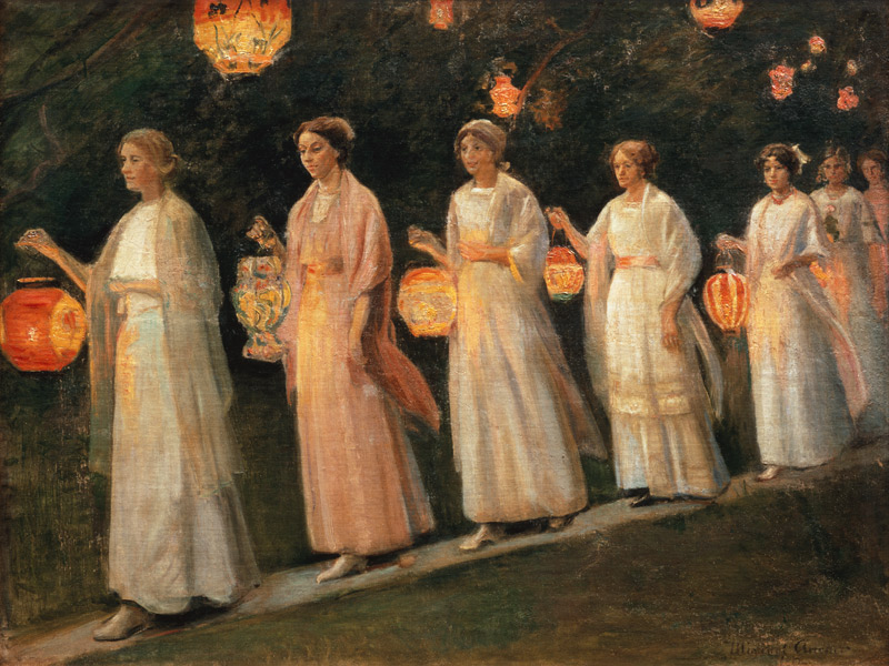 Gartenfest. Der Lampion-Umzug von Michael Peter Ancher