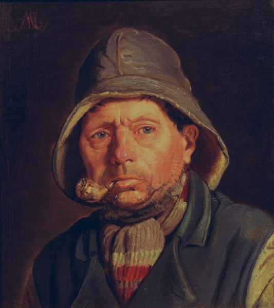 Pfeife rauchender Fischer von Michael Peter Ancher