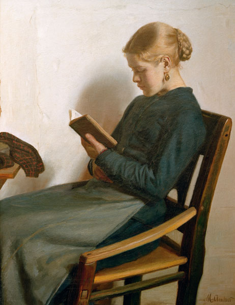 Junges Mädchen beim Lesen von Michael Peter Ancher