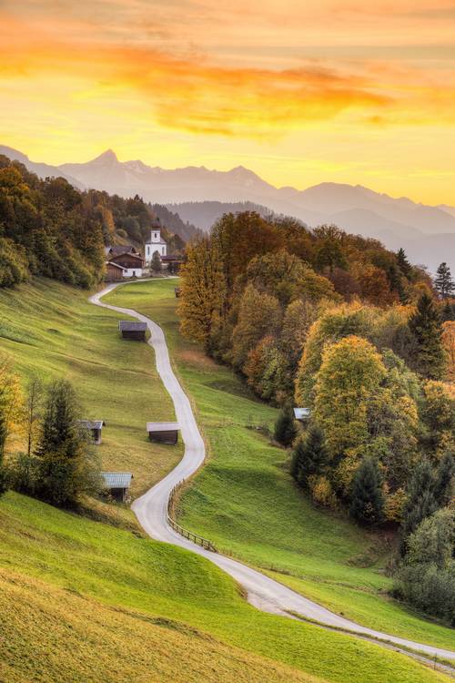 Herbst in Wamberg bei Garmisch-Partenkirchen von Michael Valjak