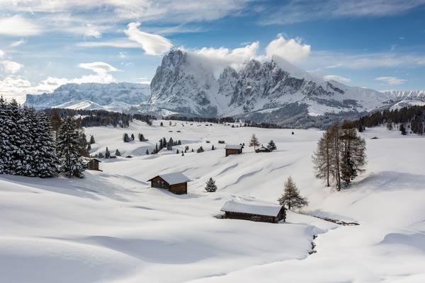 Winter auf der Seiser Alm in Südtirol von Michael Valjak