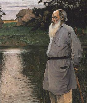 Porträt des Schriftstellers Leo N. Tolstoi (1828-1910) 1907