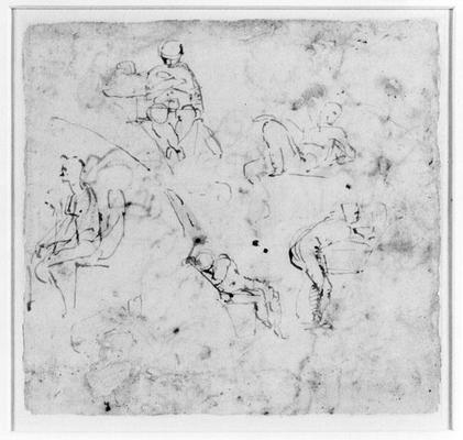Figure study, c.1511 (pen & ink on paper) von Michelangelo (Buonarroti)