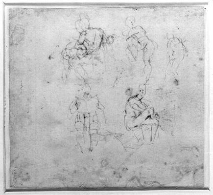 Figure Study, c.1511 (pen & ink on paper) von Michelangelo (Buonarroti)