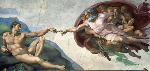 Die Erschaffung Adams von Michelangelo (Buonarroti)
