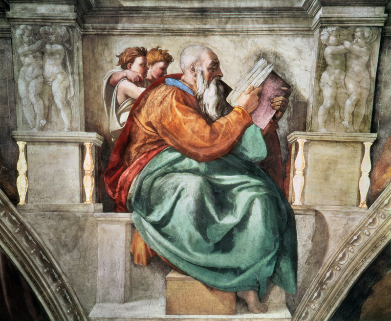 Zacharias (Ausschnitt Sixtinische Kapelle) von Michelangelo (Buonarroti)
