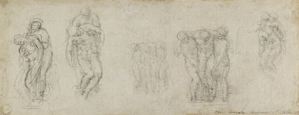 Studies for the Pieta Rondanini, c.1552 von Michelangelo (Buonarroti)