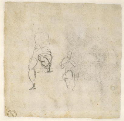 Figure Studies, c.1511 (black chalk on paper) von Michelangelo (Buonarroti)