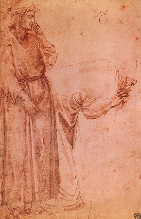 Zwei Figuren nach Giotto von Michelangelo (Buonarroti)