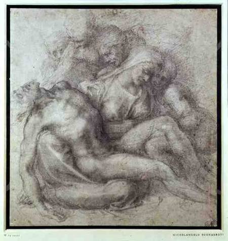 Figures Study for the Lamentation Over the Dead Christ von Michelangelo (Buonarroti)