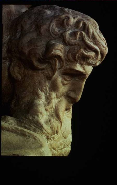 The Genius of Victory by Michelangelo Buonarroti (1475-1564) detail of an unfinished head von Michelangelo (Buonarroti)