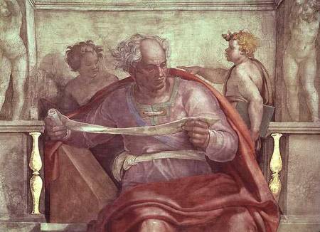 The Prophet Joel, from the Sistine Ceiling von Michelangelo (Buonarroti)