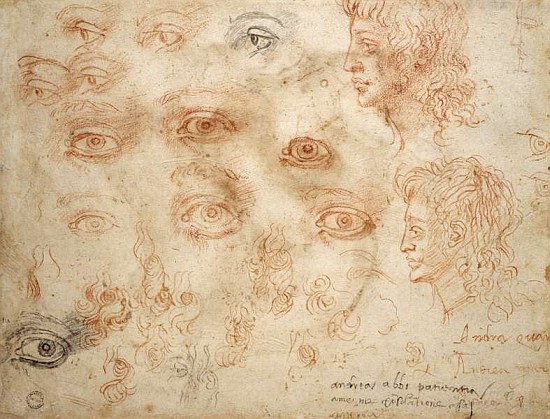 Studies of Two Heads, c.1525 von Michelangelo (Buonarroti)