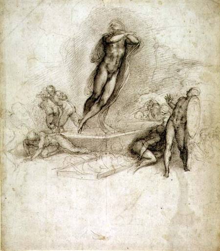 Study for an Ascension (pencil on paper) von Michelangelo (Buonarroti)