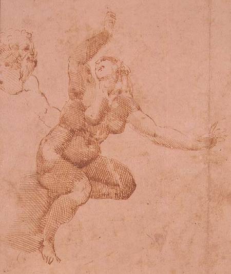 Study of a Female Nude (ink) von Michelangelo (Buonarroti)