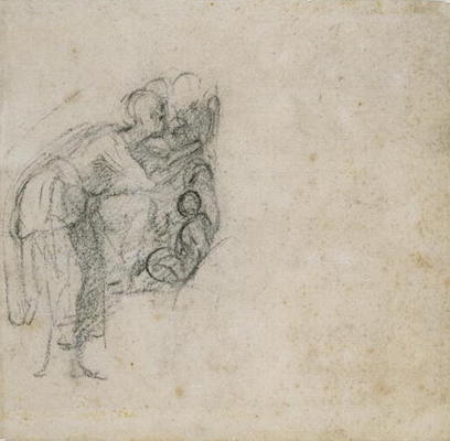 Study of a group of Figures, c.1511 (black chalk on paper) von Michelangelo (Buonarroti)