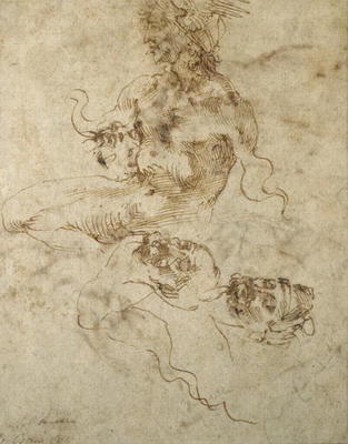 Study of a Young Man, Seated, after 1501/2 (pen & ink on paper) von Michelangelo (Buonarroti)