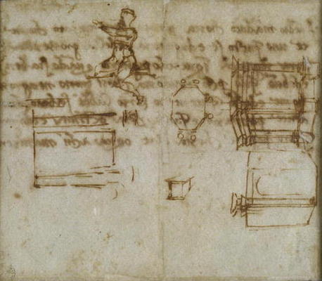 Study of an Octagonal building, 1518 (pen & ink on paper) von Michelangelo (Buonarroti)