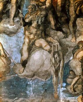 Sistine Chapel Ceiling: The Last Judgement, detail of St. Bartholomew holding his flayed skin 1538-41