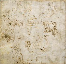 Figure study with writing, c.1511 (pen & ink on paper) 1517