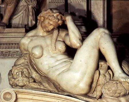 Tomb of Giuliano de' Medici, detail of Night von Michelangelo (Buonarroti)