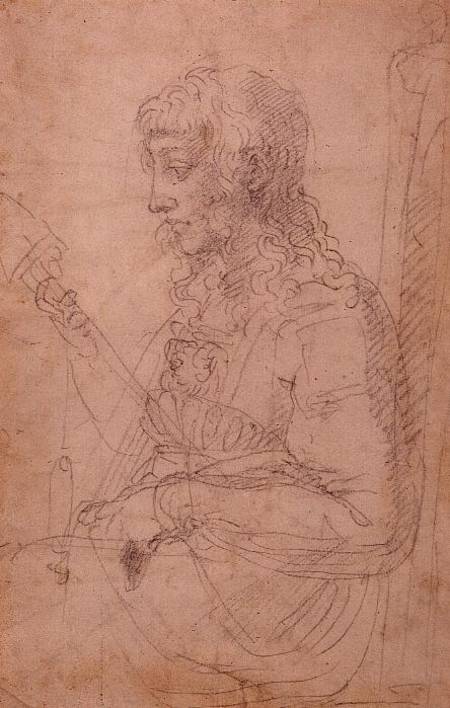 W.40 Sketch of a female figure von Michelangelo (Buonarroti)