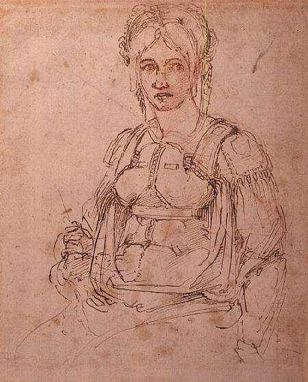 W.41 Sketch of a seated woman von Michelangelo (Buonarroti)