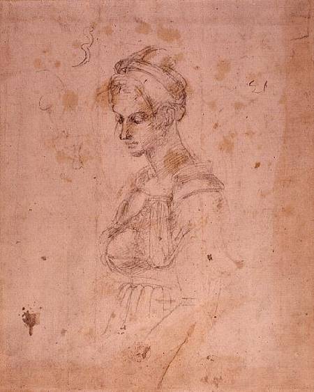W.41 Sketch of a woman von Michelangelo (Buonarroti)