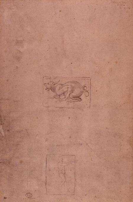 W.54 Study of a dragon von Michelangelo (Buonarroti)