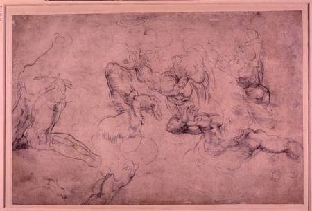 W.61v Male figure studies von Michelangelo (Buonarroti)
