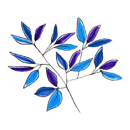 Blaue Blumenzweige 2
