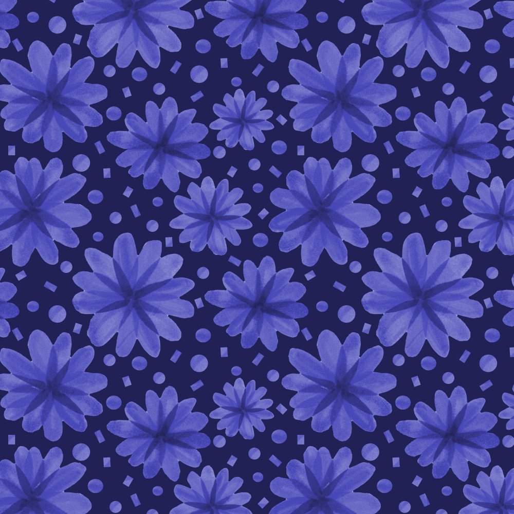 Floral Botanicals Marine auf Blau von Michele Channell
