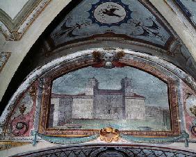 Detail of a ceiling, Villa Medicea di Careggi (fresco) 19th